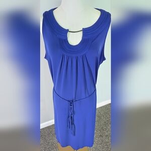 Dana Buchman Violet Sleeveless Dress with Tie Waist
